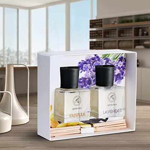 Vanilla Lavender Reed Diffuser Set with Essential Oil