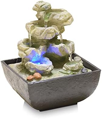 Tomyeus Tabletop Fountain Indoor Water Feature Fengshui Decor