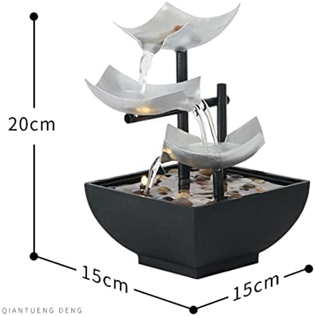 MEIMAY 3-Tier Tabletop Water Fountain with LED Light