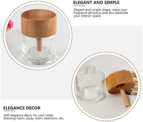 2pcs Glass Reed Diffuser Set with Wood Caps
