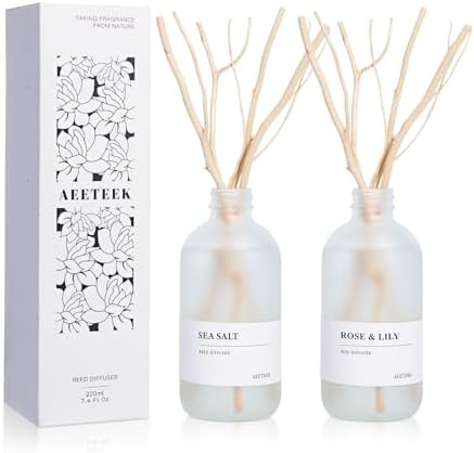 Rose Lily Sea Salt Reed Diffuser Set of 2