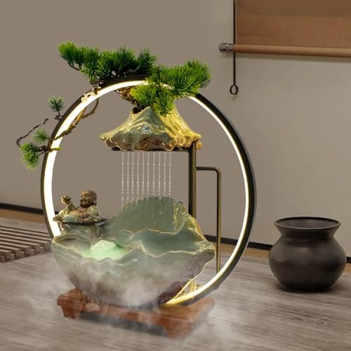 Headery Desktop Water Fountain with LED Strip and Atomizer