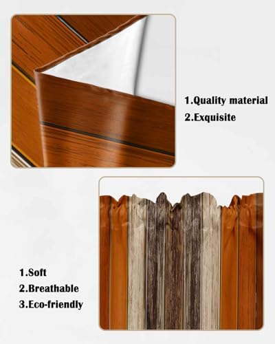Farmhouse Burnt Orange Valance with 2 Panels for Windows
