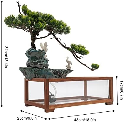 SanBouSi Tabletop Fountain with Fish Tank and LED Light