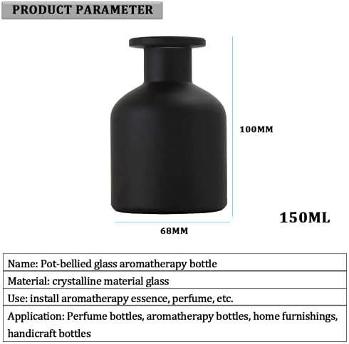 Black 150ML Glass Diffuser Jar for Aromatherapy