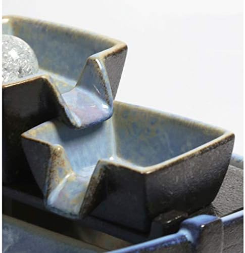 FXJ Ceramic Tabletop Fountain for Home Office Relaxation