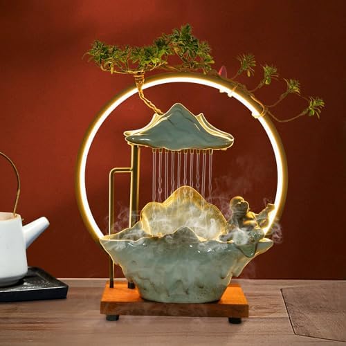 Tabletop Fountain with LED Light and Mist Atomizer