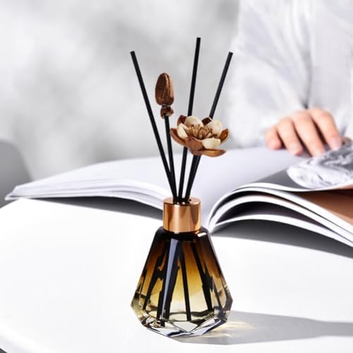 2PCS 60ML Amber Glass Diffuser Jars with Gold Lid and Rubber Plug