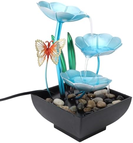 Tomotato Tabletop Fountain with LED Light and USB Pump
