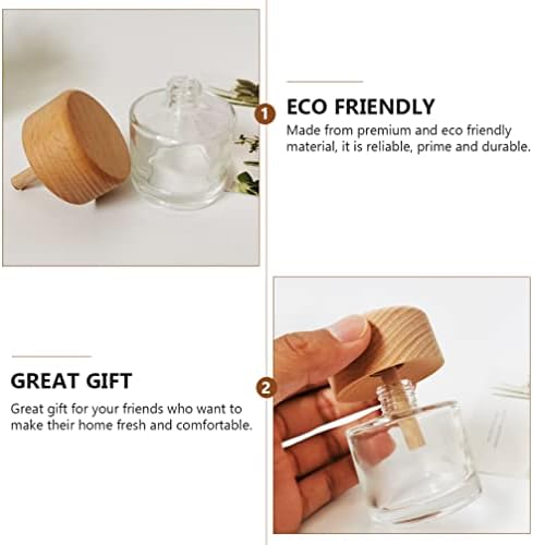 2pcs Glass Reed Diffuser Set with Wood Caps