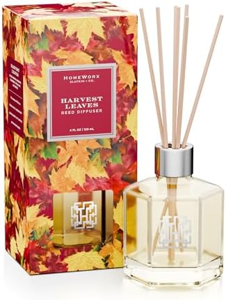 HomeWorx by SLATKIN CO Harvest Leaves Reed Diffuser Set