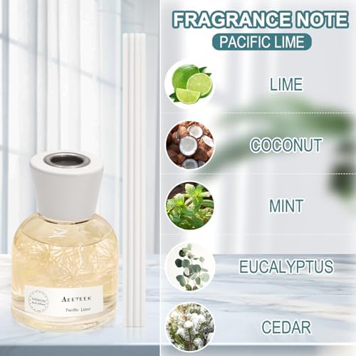 Aeeteek Reed Diffuser Set with 6 Fiber Sticks