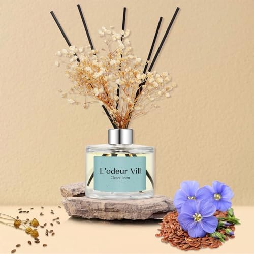 Lodeur Vill Reed Diffuser Set for Clean Linen Scent