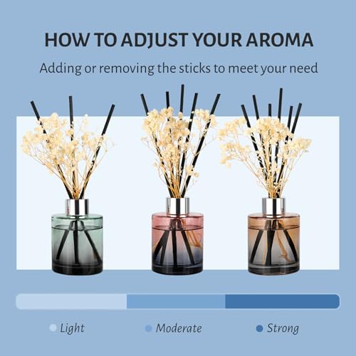 Brakula 3 Pack Reed Diffuser Set with 18 Sticks and 3 Bottles