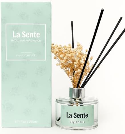 Citrus Reed Diffuser Set with Glass Bottle and Black Reeds