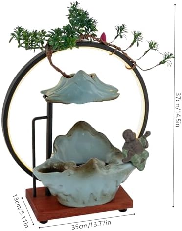 Tabletop Fountain with LED Light and Mist Atomizer