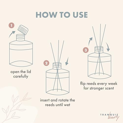 Tranquil Beauty Reed Diffusers Set - Gardenia Scent with Vanilla Amber Wood Bourbon