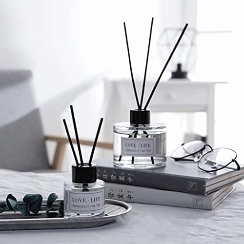 2PCS Clear Glass Diffuser Bottles with Black Caps
