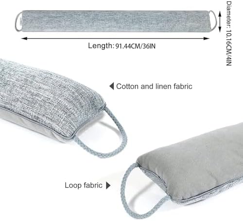 36 Inch Under Door Draft Stopper with Hanging Loops