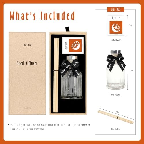 Citrus Amber Reed Diffuser Set by MitFlor