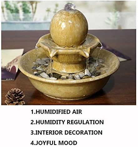 Ceramic Tabletop Fountain for Home Office Zen Relaxation