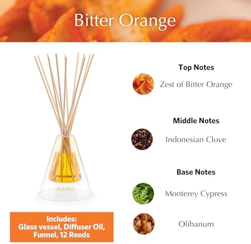 Agraria Bitter Orange Reed Diffuser Set 12 Reeds