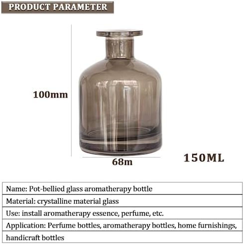 Grey 150ML Glass Diffuser Bottle Jar Vase