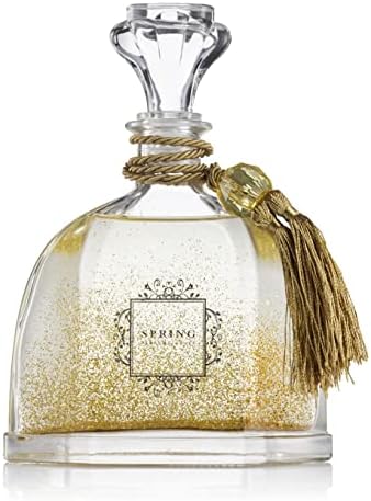 SPRING Diamond Decanter Reed Diffuser - 1014 Oz White Flower Scent Gold Glitter Design
