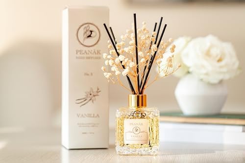 PEANAK Reed Diffuser Set of 2 - Vanilla Coconut Fragrance