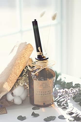 Reed Diffusers with Real Dried Flowers - Fragrance Set for Home Office