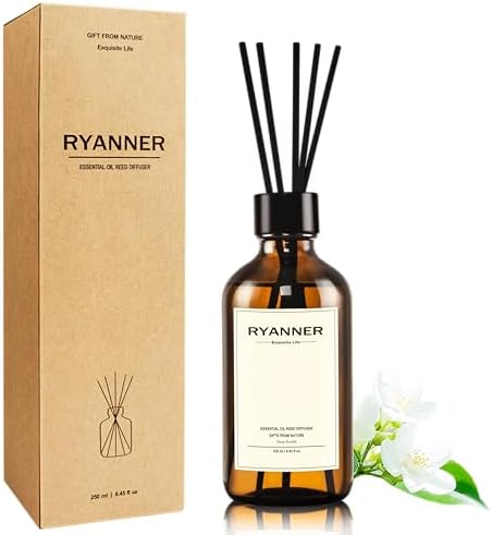 White Jasmine Scent Reed Diffuser Set with 5 Sticks