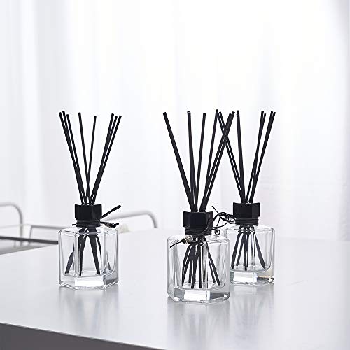 EAST CREEK 3pcs Diffuser Set with 4oz Glass Bottles and Black Sticks