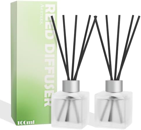 Sea Salt Green Tea Reed Diffuser Set 2-Pack 100ml Aroma Oils with Diffuser Sticks