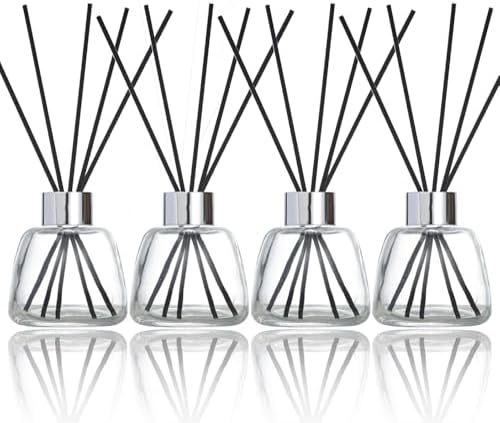 Kaxich 4 Pack Reed Diffuser Bottles with 30 Reeds 352 oz Refillable Essential Oil Diffuser Set for Home Decor