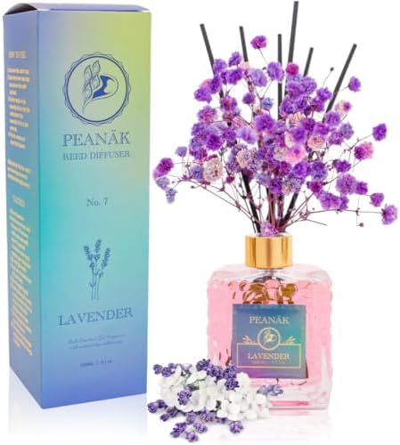 PEANAK Reed Diffuser Set - French Lavender Preserved Flowers 200ml
