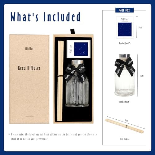 MitFlor Luxury Night Reed Diffuser Set with 6 Sticks