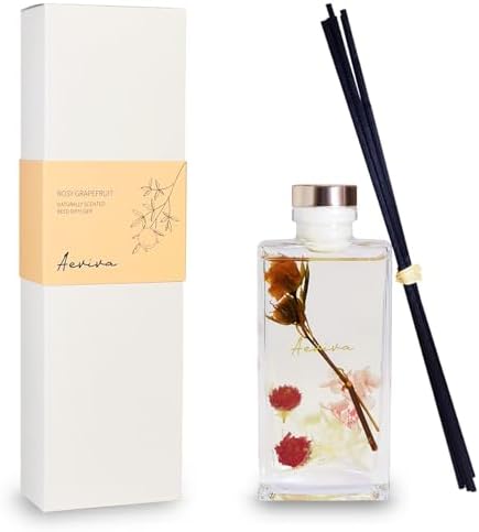 Aeviva Reed Diffuser Set 5 Fl Oz Rose Grapefruit Scent