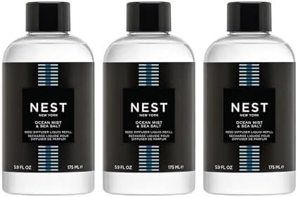 NEST New York Reed Diffuser Liquid Refill Bundle Ocean Mist Sea Salt 3-Pack