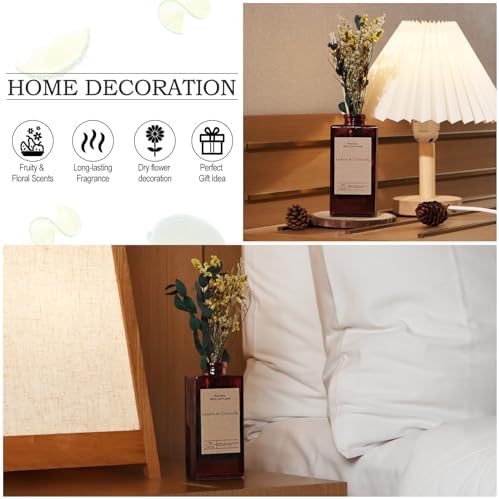 Lemon Citronella Reed Diffuser Set with Flower Decor