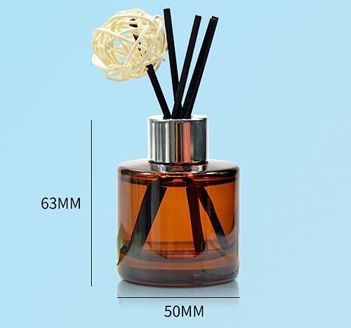 2 Pcs Amber Glass Diffuser Bottles for Home Fragrance