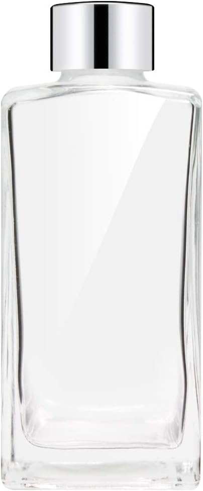 Set of 4 Glass Diffuser Bottles with Silver Caps - 55 Inches High