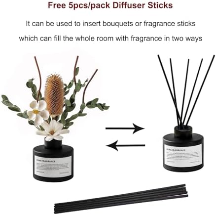 KBHOMFRA Pure White Gardenia Reed Diffuser Set