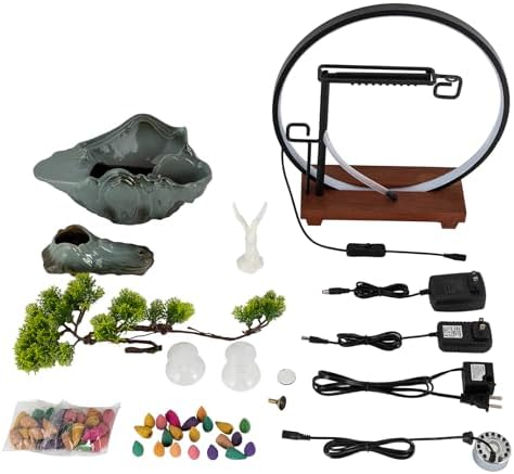 Small Indoor Fountain with LED and Reflux Incense