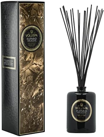 Voluspa Home Fragrance Reed Diffuser Burning Woods 6oz