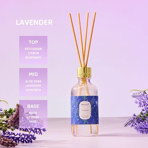 Airkeep Lavender Reed Diffuser Set with 8 Sticks 676 Oz