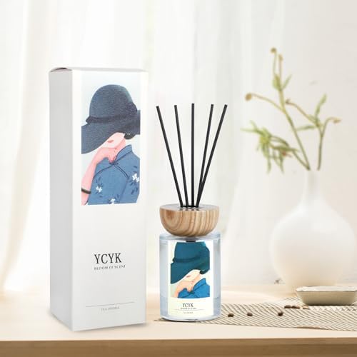 Ycyk Reed Diffuser Set with Jasmine Gardenia Scent Oil