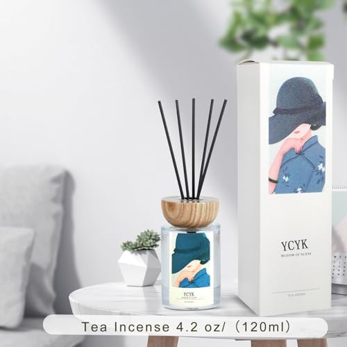 Ycyk Reed Diffuser Set with Jasmine Gardenia Scent Oil