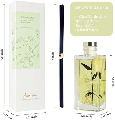 Aeviva Reed Diffuser Set Oud Bergamot Scent