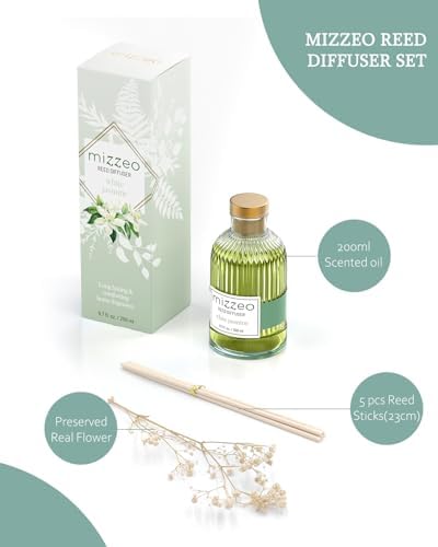 MIZZEO Reed Diffuser Set White Jasmine