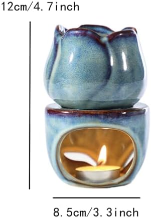 Ruitasa Essential Oil Burner Tealight Set 2PCS Lotushaped Ceramic Aromatherapy Candle